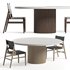 JENSEN LEATHER DINING CHAIR And PRE ORDER ARIA VITOLO PILLAR ROUND DINING TABLE - Thumbnail 1