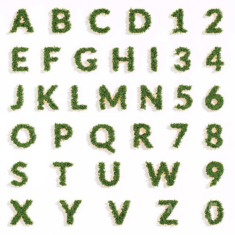 Artificial Office Wall Plants Letters A to-Z - Image 1