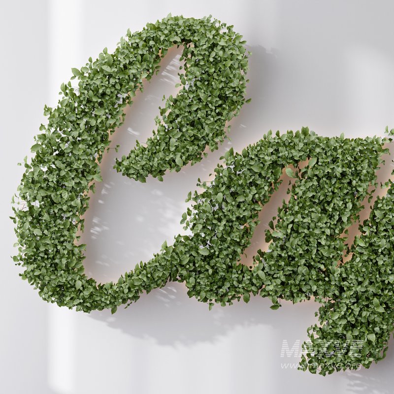 Artificial Office Wall Plants Letters Cafe - Image 3