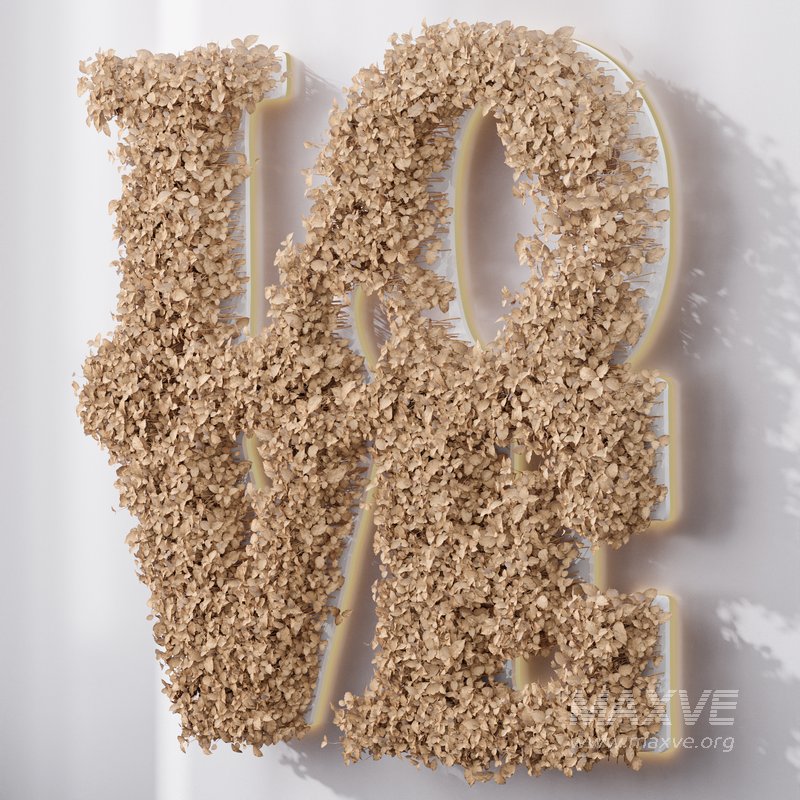 Artificial Office Wall Plants Letters LOVE - Image 4