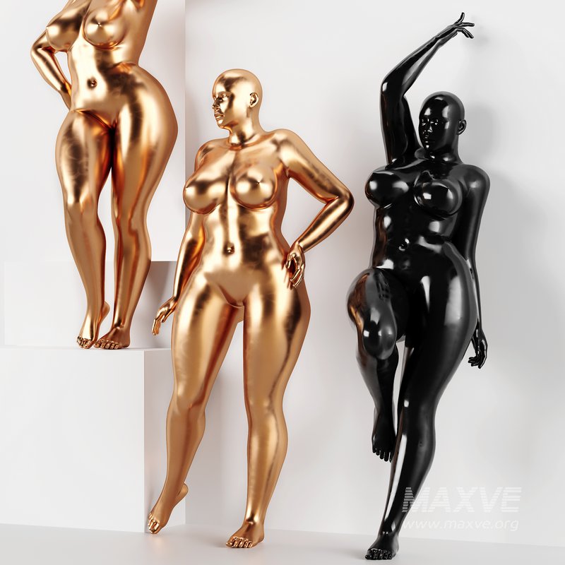 Black plus size female mannequin 4 Pose Await Enticing Standing - Image 3