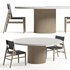 JENSEN LEATHER DINING CHAIR And PRE ORDER ARIA VITOLO PILLAR ROUND DINING TABLE - Thumbnail 3