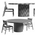 JENSEN LEATHER DINING CHAIR And PRE ORDER ARIA VITOLO PILLAR ROUND DINING TABLE - Thumbnail 4