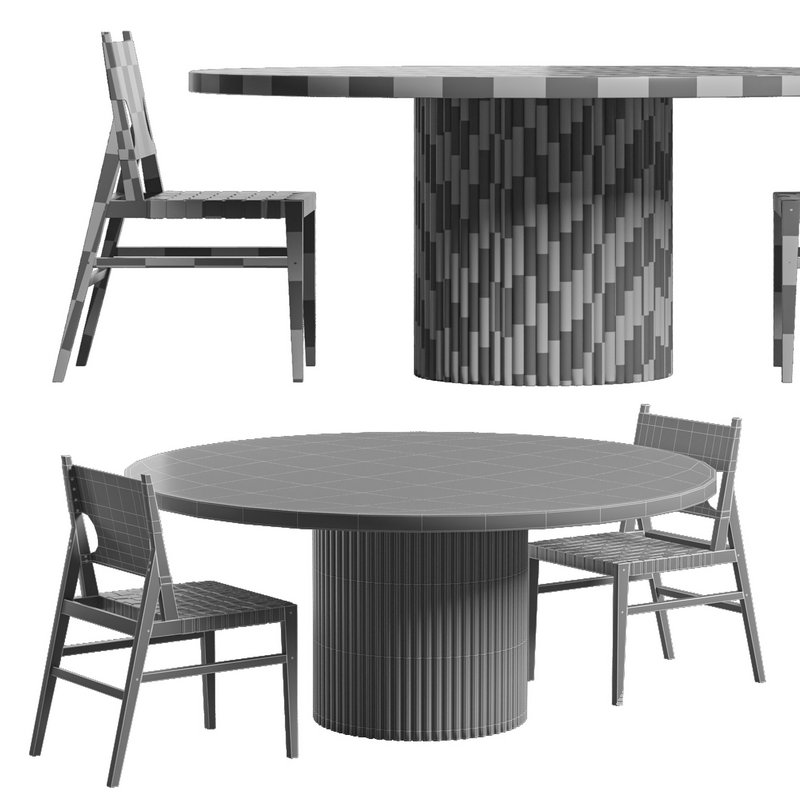 JENSEN LEATHER DINING CHAIR And PRE ORDER ARIA VITOLO PILLAR ROUND DINING TABLE - Image 4