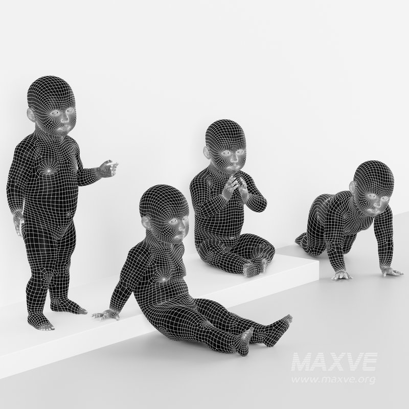 Black and Gold Baby Mannequin 4 pose Dive Gesture Pat a cake Relax - Image 5