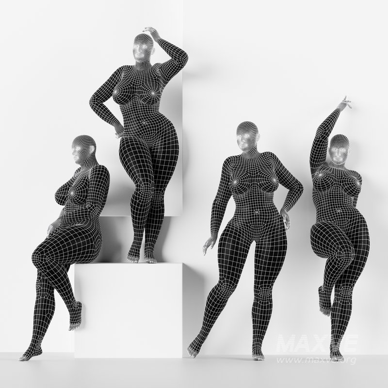 Black plus size female mannequin 4 Pose Await Enticing Standing - Image 5