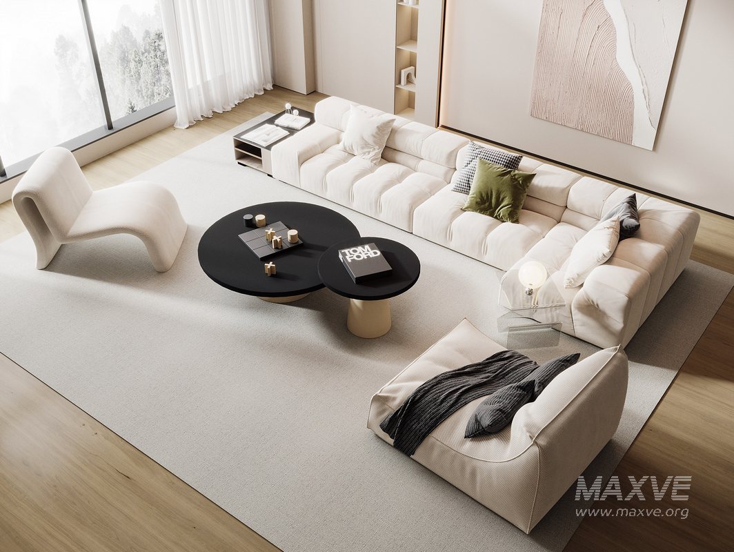 Modern sofa and coffee table combination - Image 1