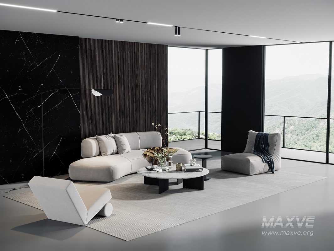 Modern sofa and coffee table combination - Image 1