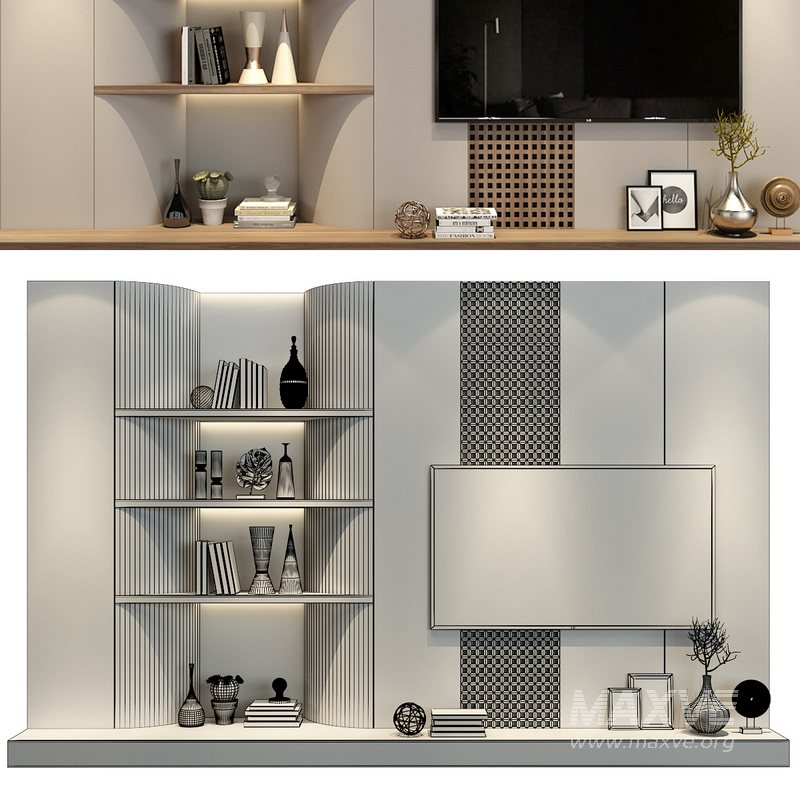 TV wall set 0208 - Image 2