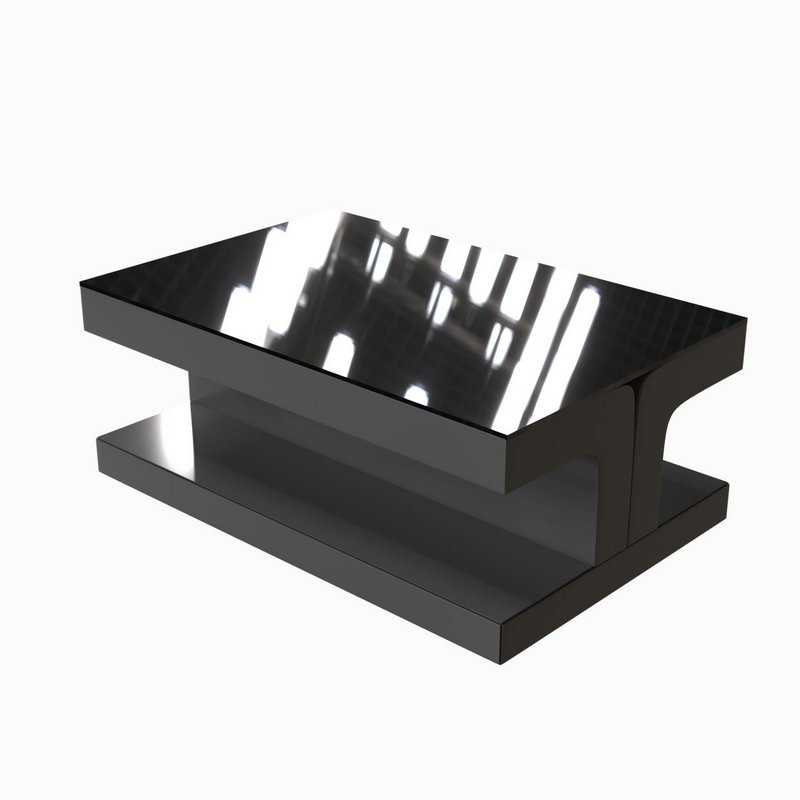 Contemporary Red Leather Coffee Table With Glass Table Top - Image 1