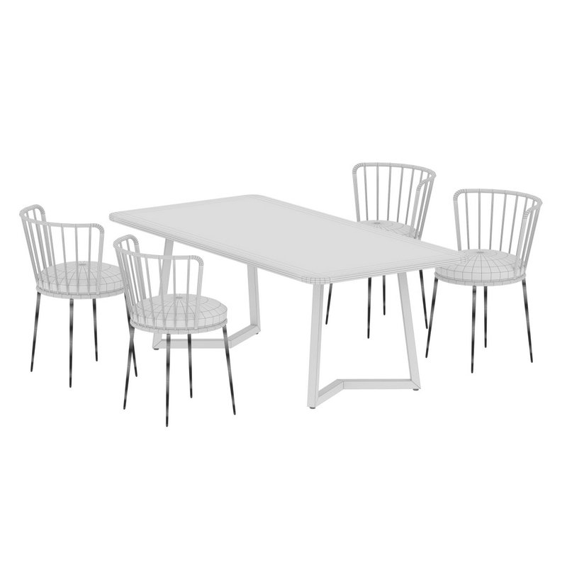 Marble,iron Marble Cafe Table and Chair - Image 2