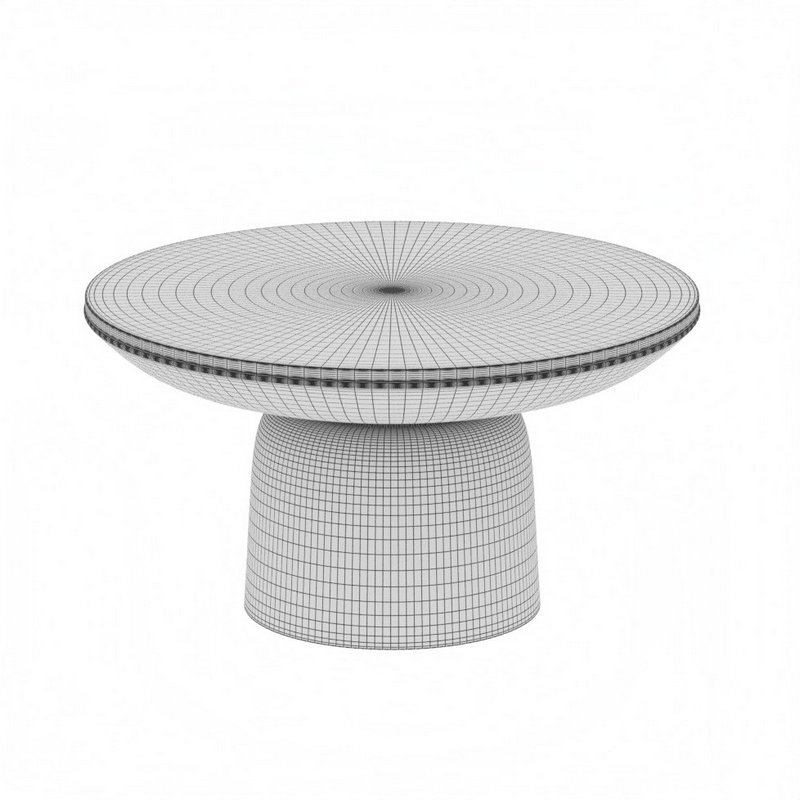 Round coffee table in white marble and gold-tone metal - Image 2