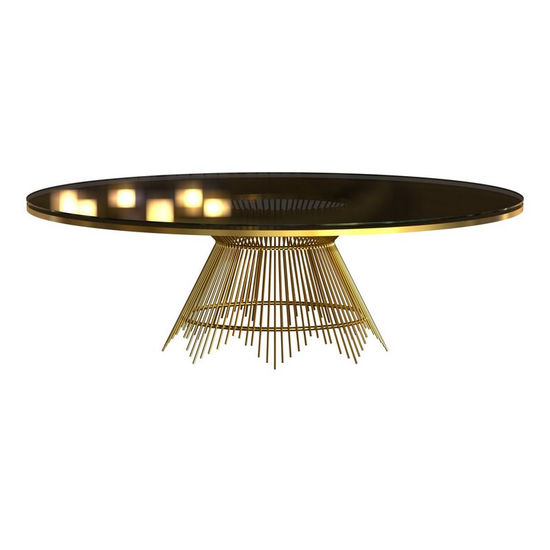 Modern Design High Quality Rimi Satin Golden Coffee Table - Image 1