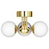 AFX Metropolitan 15 Wide Brass 3-Light LED Orb Lights Ceiling Fixture - Thumbnail 2