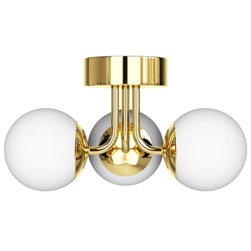 AFX Metropolitan 15 Wide Brass 3-Light LED Orb Lights Ceiling Fixture - Image 2