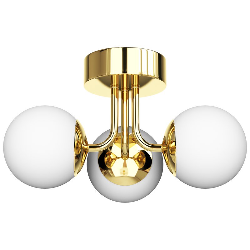 AFX Metropolitan 15 Wide Brass 3-Light LED Orb Lights Ceiling Fixture - Image 1