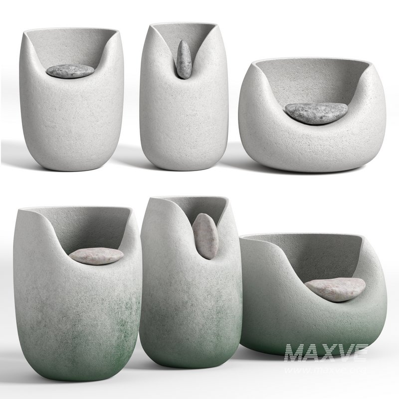 Martn  warps ceramic vases with raw stones - Image 1