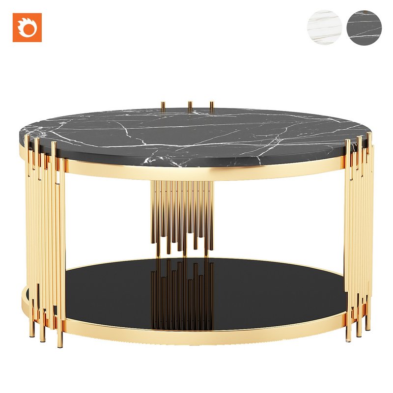 Camperian Rose Gold Coffee Table Marble - Image 1