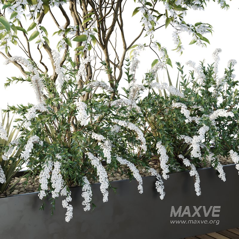 HQ Urban environment set of green plant benches 04 - Image 4