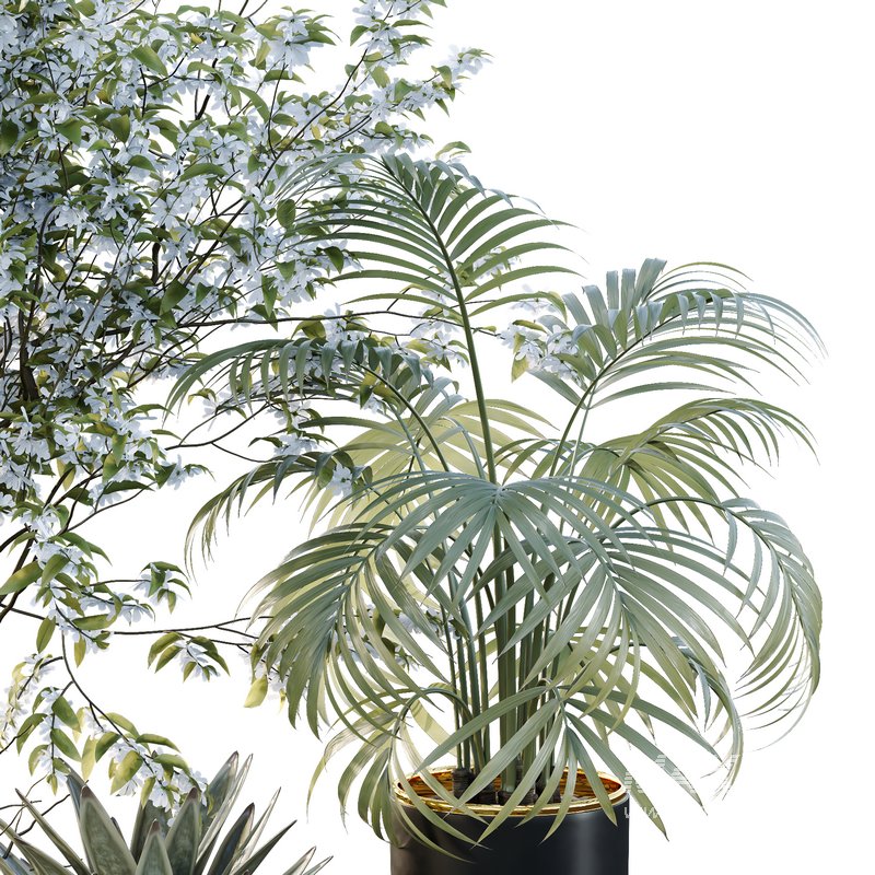 HQ Urban environment set of green plant benches 02 - Image 6