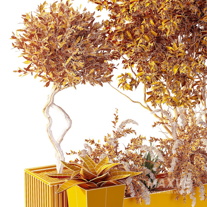 HQ Urban environment set of green plant benches 04 - Image 5