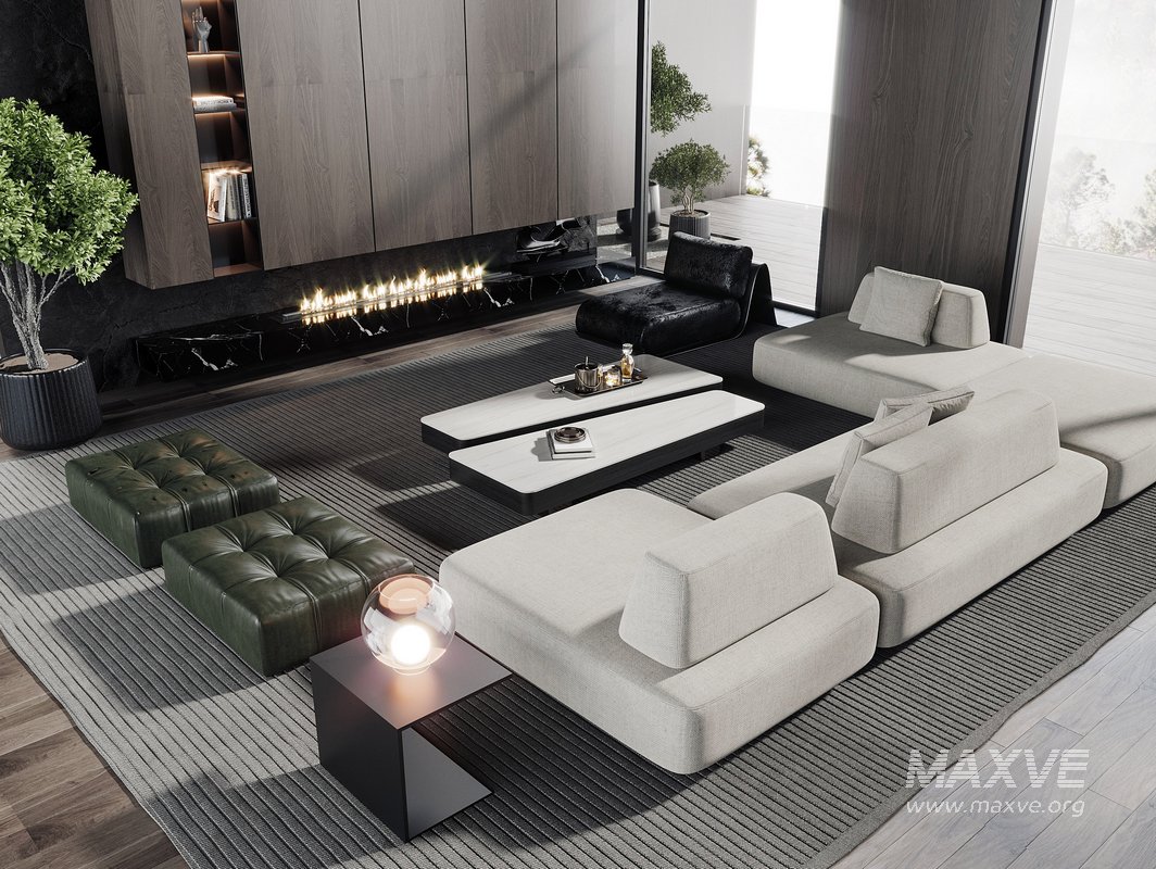 Modern sofa and coffee table combination - Image 1