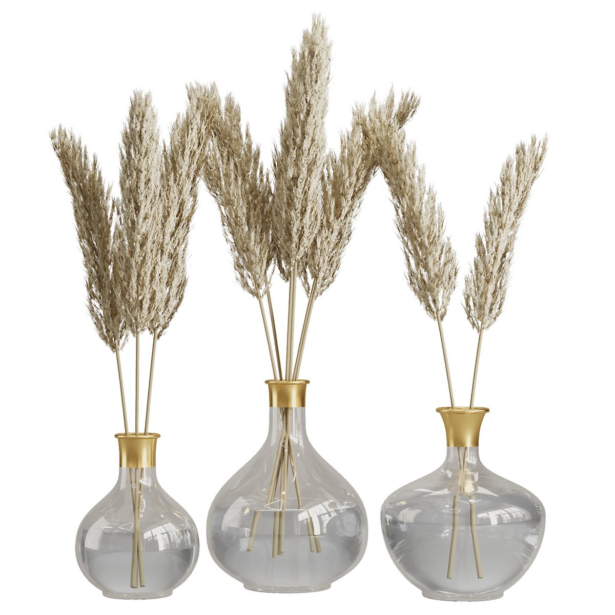 Pampas in glass vase - Image 1