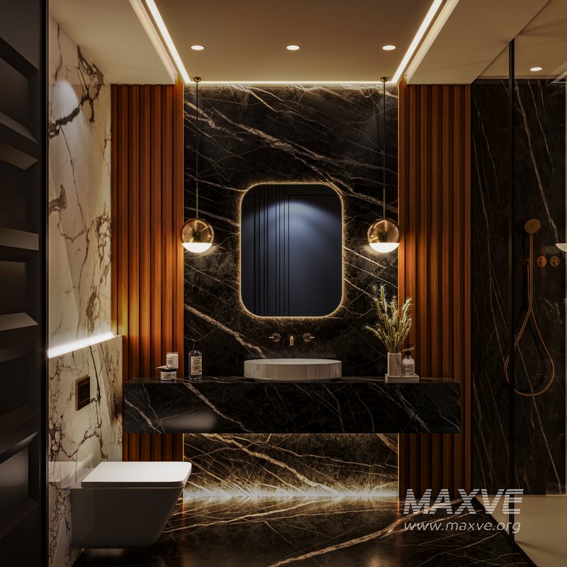 Black Bathroom with the perfect lighting - Image 1