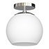 Wide Semi Flush Mount with Glass Shade in Brass White Milk - Thumbnail 1