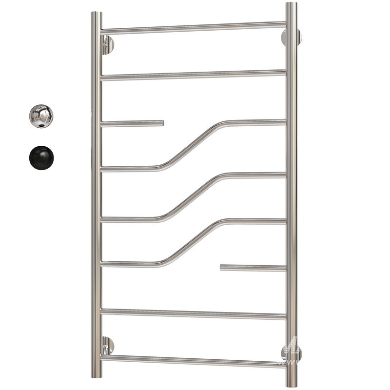 Water heated towel rail Secado Rivoli 100×50 matte black - Image 3