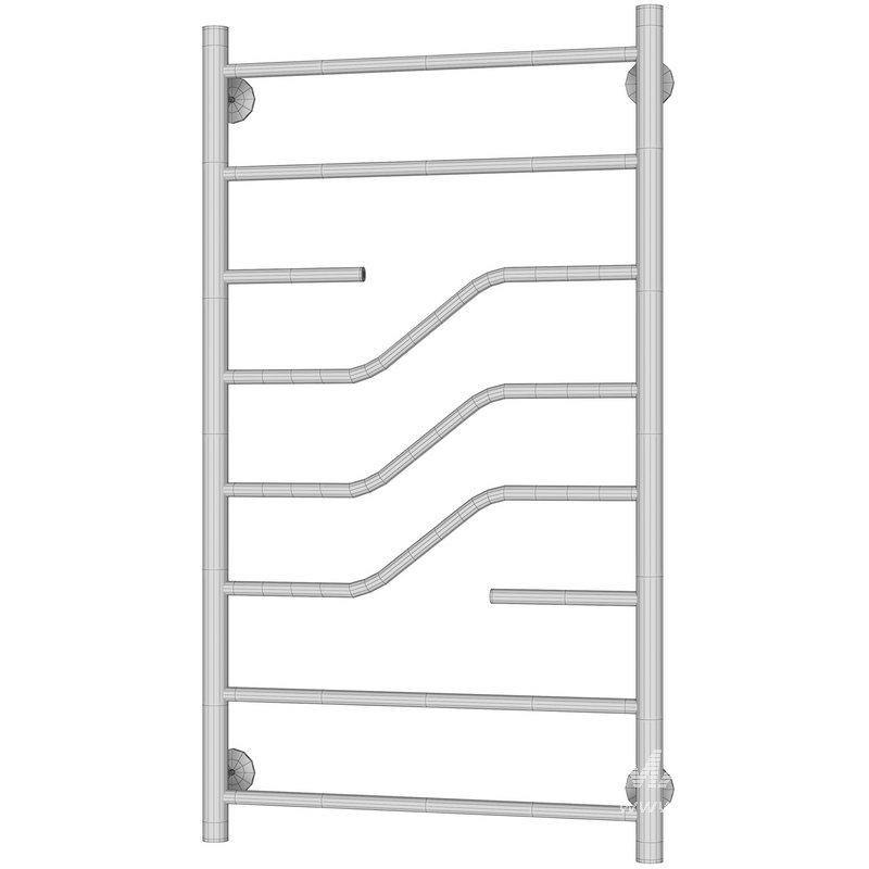 Water heated towel rail Secado Rivoli 100×50 matte black - Image 4