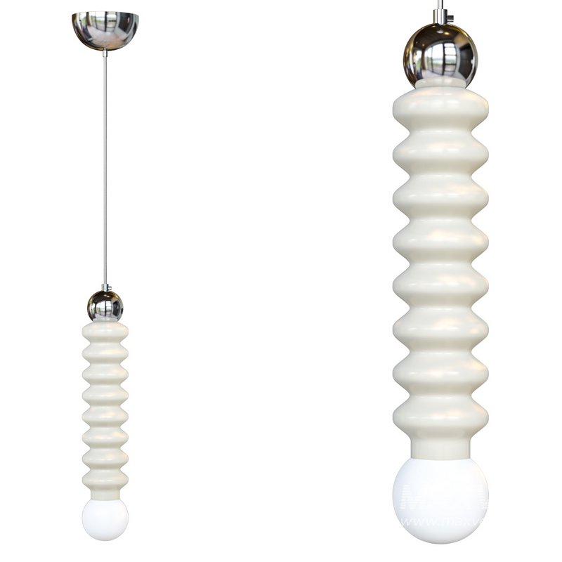 Modern White Pendant Light with Adjustable Cord Length for Residential Use - Image 1