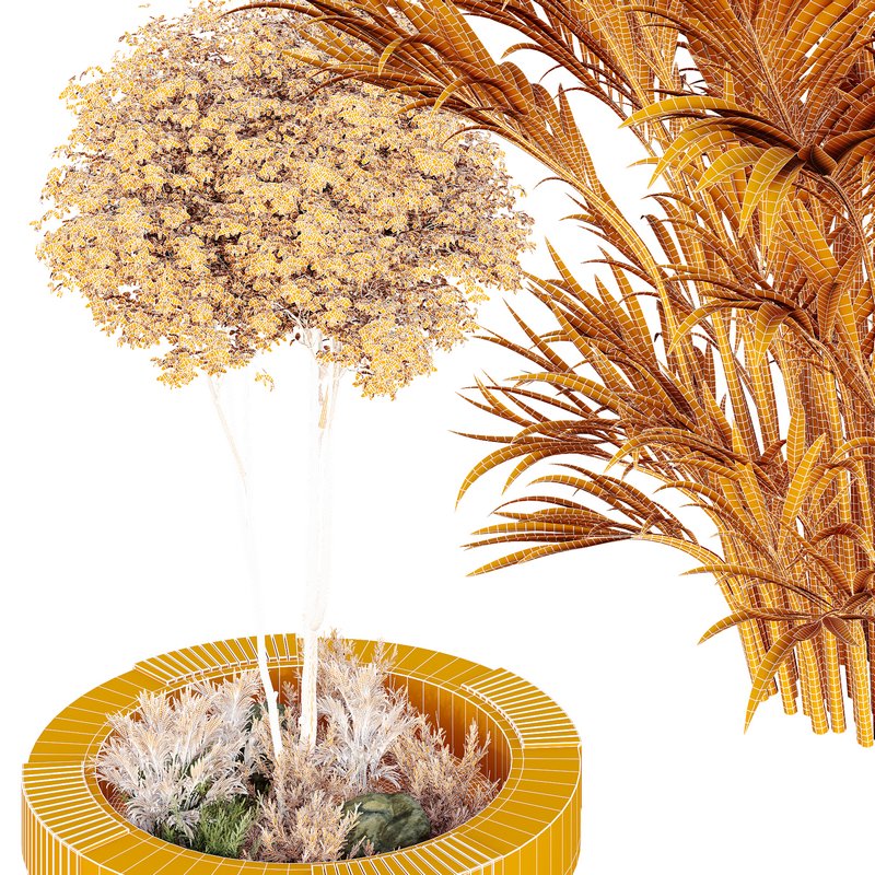 HQ Urban environment set of green plant benches 09 - Image 5