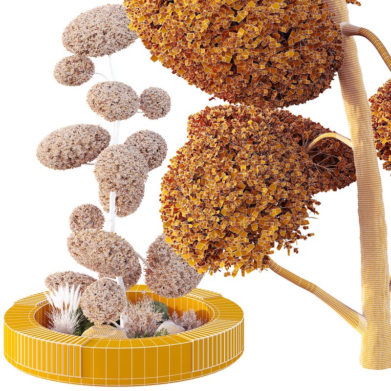 HQ Urban environment set of green plant benches 10 - Image 6