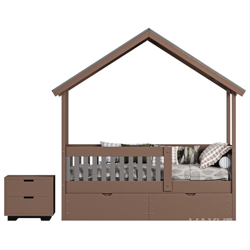 CHILDREN’S BED HOUSE FROM SOLID LILIBET WITH DRAWERS - Image 2