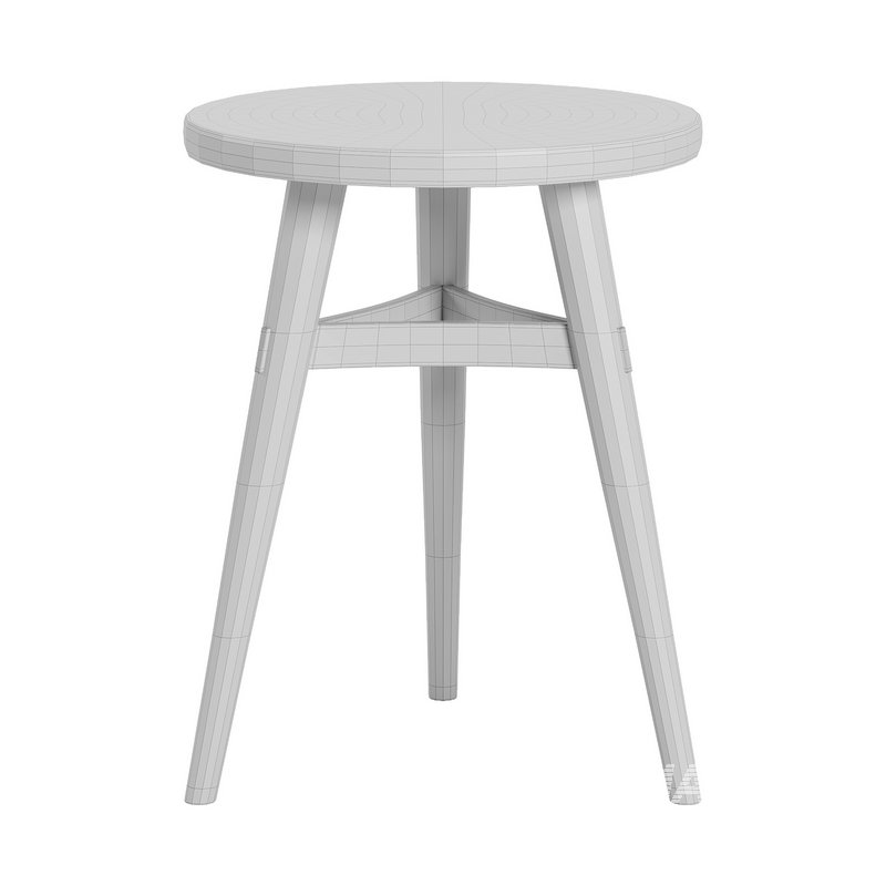 3 Leg Stool with Curved Stretchers – Chairs - Image 6