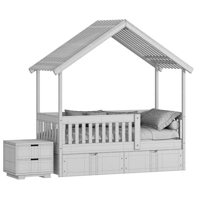 CHILDREN’S BED HOUSE FROM SOLID LILIBET WITH DRAWERS - Image 4