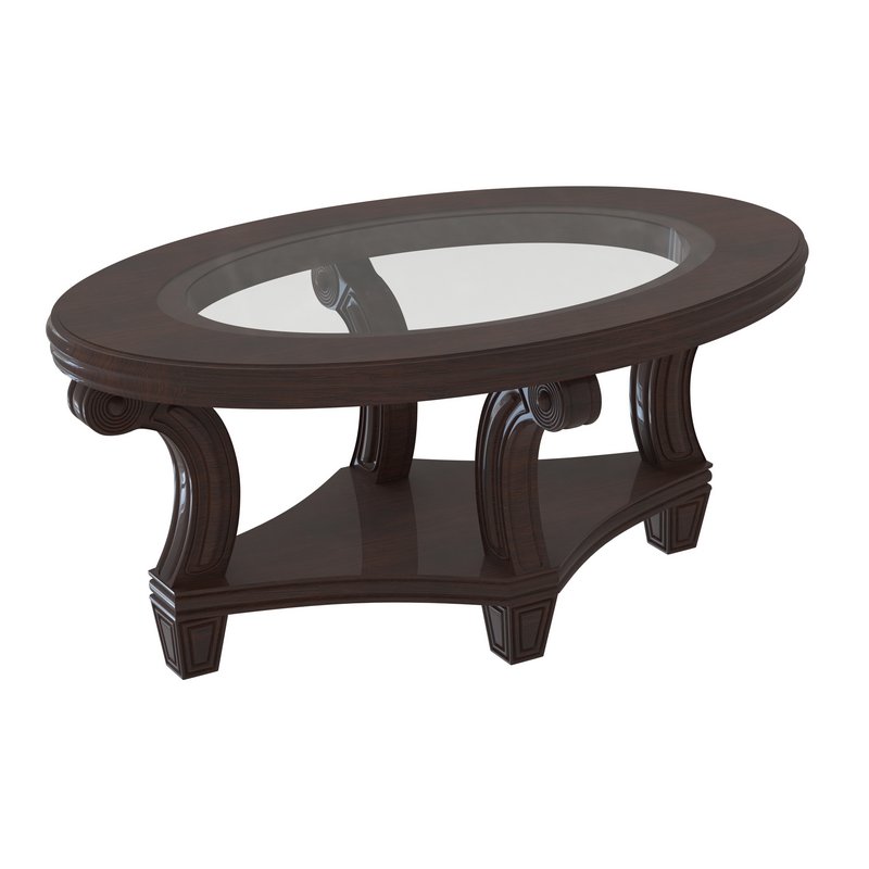 Perseus Glass Top Oval Coffee Table Montreal - Image 1