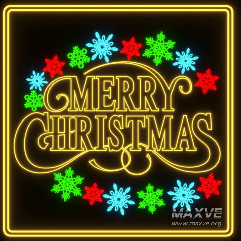 Neon Light Christmas Set1 - Image 1