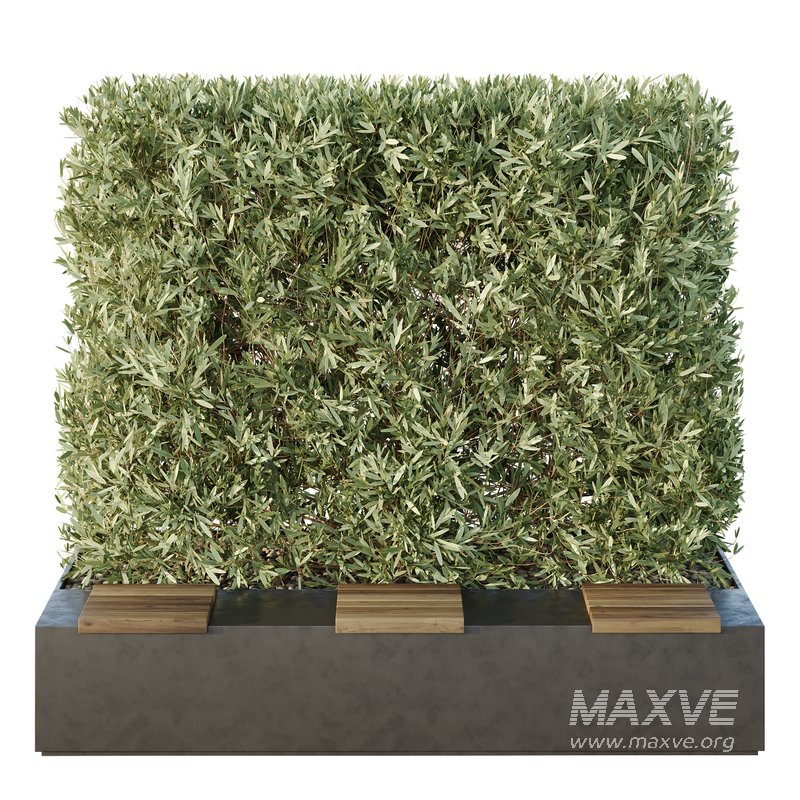 HQ Urban environment set of green plant benches 16 - Image 3