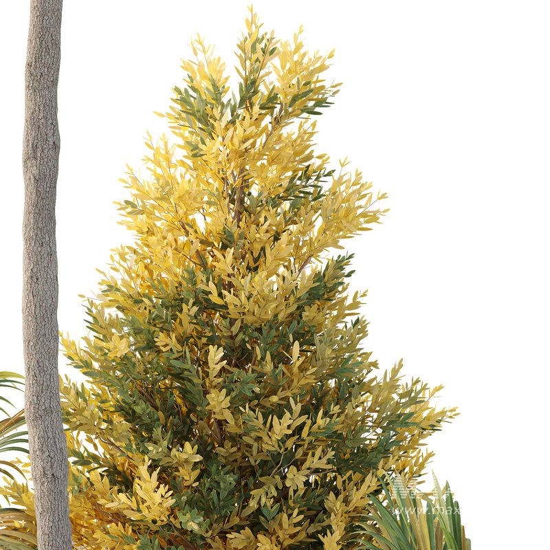 HQ Urban environment set of green plant benches 20 - Image 5