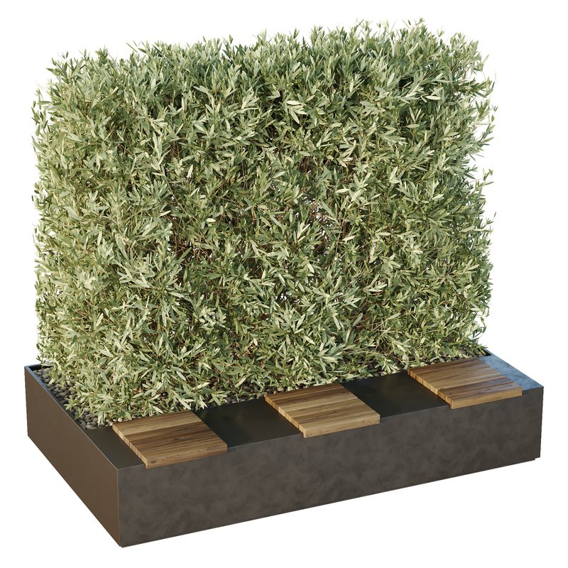 HQ Urban environment set of green plant benches 16 - Image 2