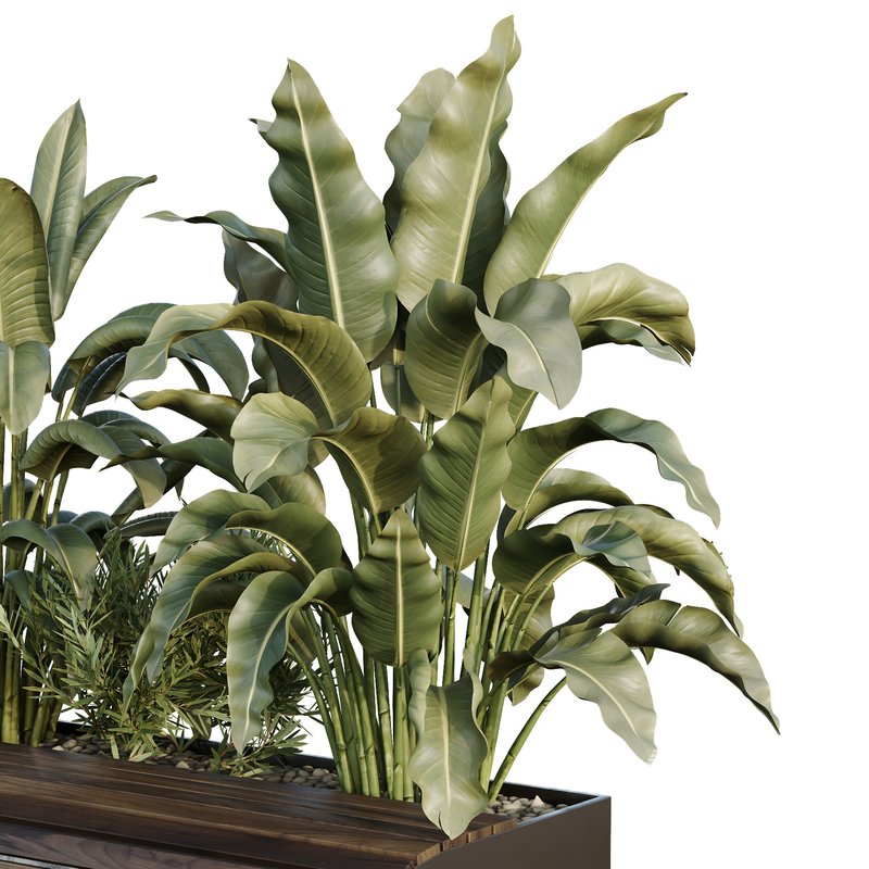 HQ Urban environment set of green plant benches 19 - Image 3