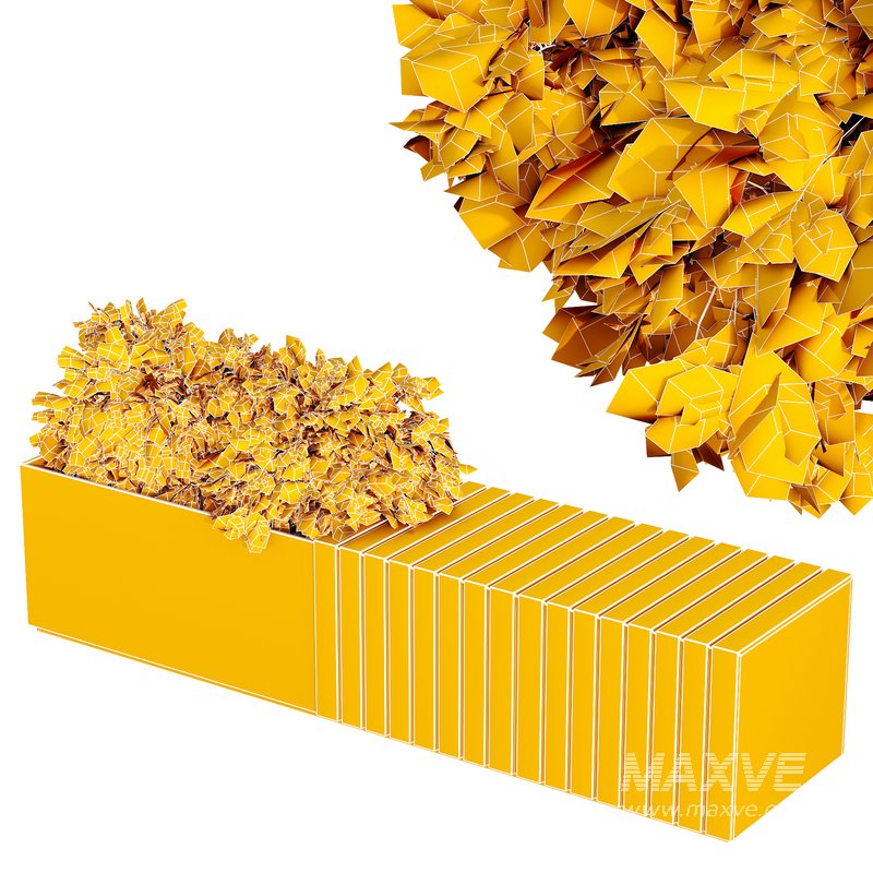 HQ Urban environment set of green plant benches 13 - Image 4