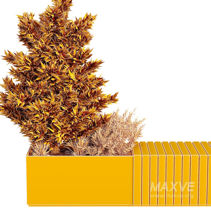 HQ Urban environment set of green plant benches 15 - Image 5