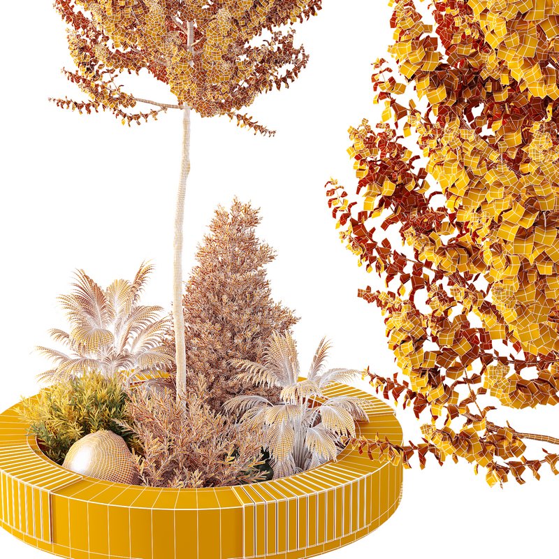 HQ Urban environment set of green plant benches 20 - Image 4