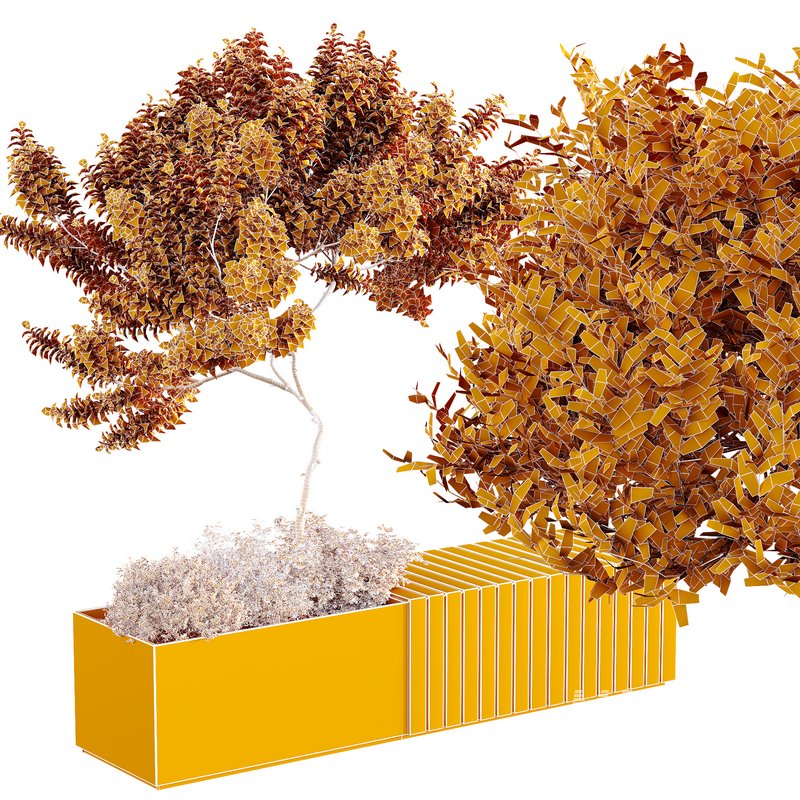 HQ Urban environment set of green plant benches 11 - Image 5