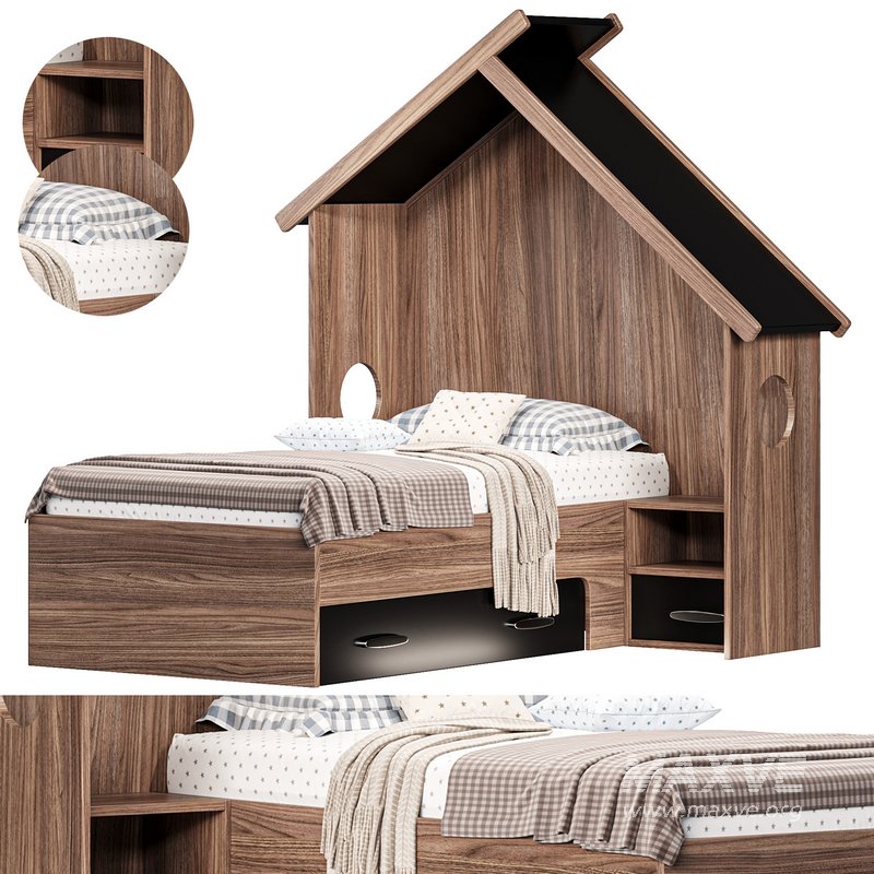 Odacix Hausbett Sultan Montessori in Vogelhausdesign - Image 1