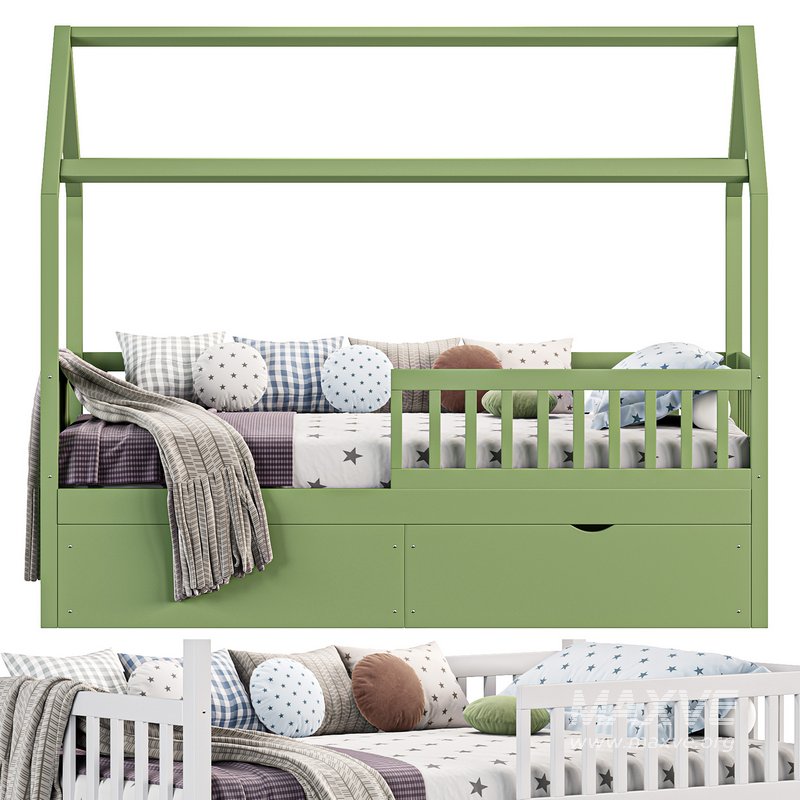 Solid wood childrens bed - Image 2