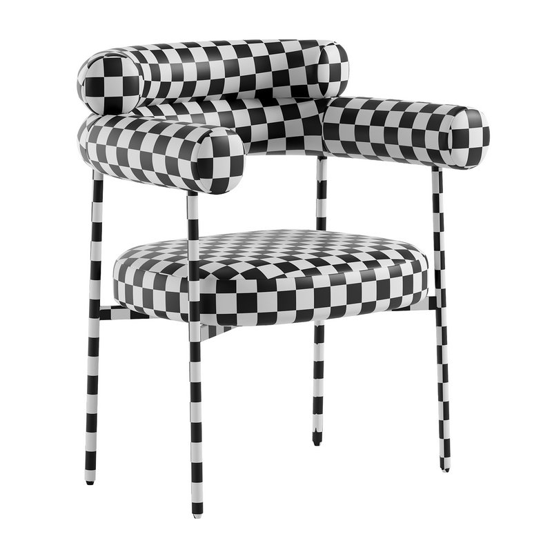 Meridian Furniture Blake Collection Modern | Contemporary Boucle Fabric Upholstered Dining Chair with Metal Frame - Image 2